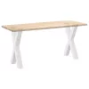  2 db fehér, X alakú étkezőasztal láb 60 x (72-73) cm acél étkezőasztalhoz