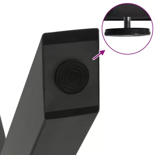  2 db antracitszürke X-alakú acél étkezőasztalláb 60x(72-73) cm