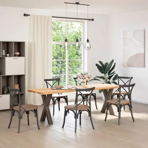  2 db X alakú étkezőasztal láb natúr acélból 60 x (72-73) cm acél