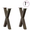  2 db X alakú étkezőasztal láb natúr acélból 60 x (72-73) cm acél