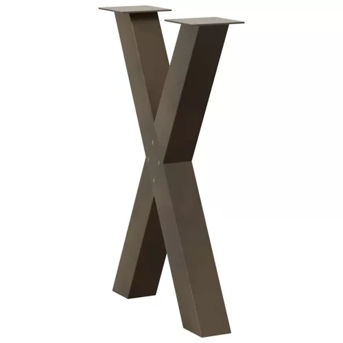  2 db X alakú étkezőasztal láb natúr acélból 60 x (72-73) cm acél