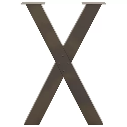  2 db X alakú étkezőasztal láb natúr acélból 60 x (72-73) cm acél