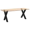  2 db X alakú étkezőasztal láb fekete, 70 x (72-73) cm acél