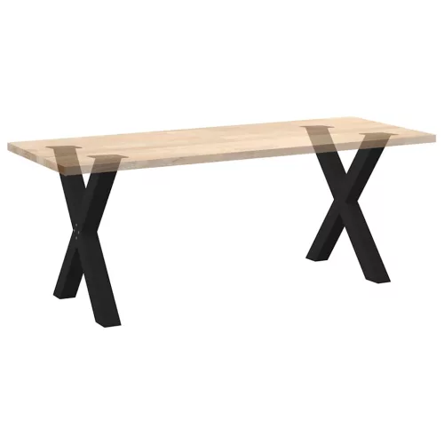  2 db X alakú étkezőasztal láb fekete, 70 x (72-73) cm acél