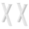  2 db X alakú étkezőasztal láb fehér 70 x (72-73) cm acél étkezőasztal láb