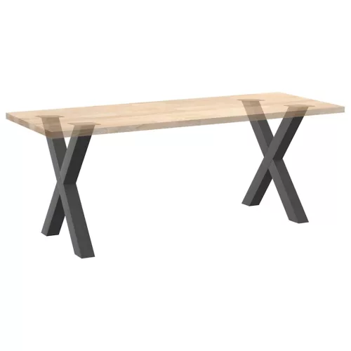  2 db antracitszürke X-alakú acél étkezőasztal láb 70x(72-73) cm