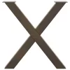  2 db X alakú étkezőasztal láb natúr acélból 70 x (72-73) cm