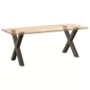  2 db X alakú étkezőasztal láb natúr acélból 70 x (72-73) cm