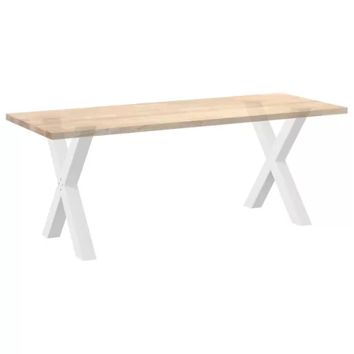  2 db X alakú étkezőasztal láb fehér 80 x (72-73) cm acél étkezőasztal láb