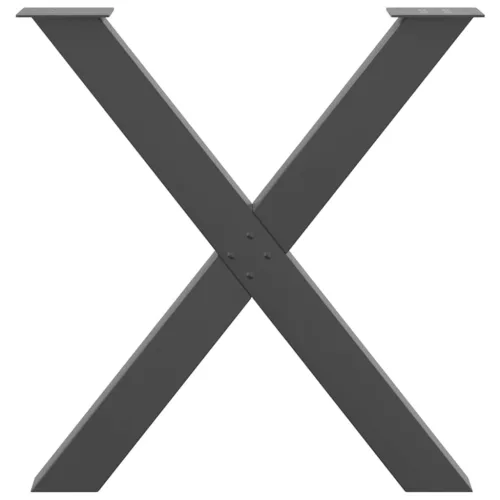  2 db antracitszürke X alakú acél étkezőasztal láb 80x(72-73) cm