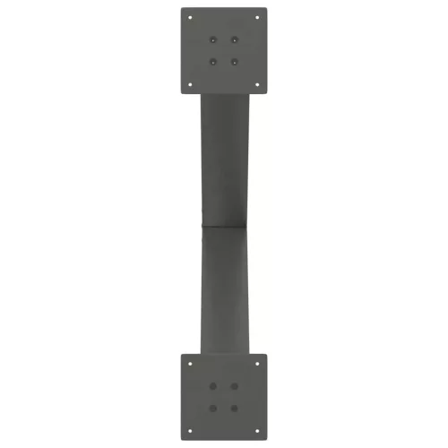  2 db antracitszürke X alakú acél étkezőasztal láb 80x(72-73) cm