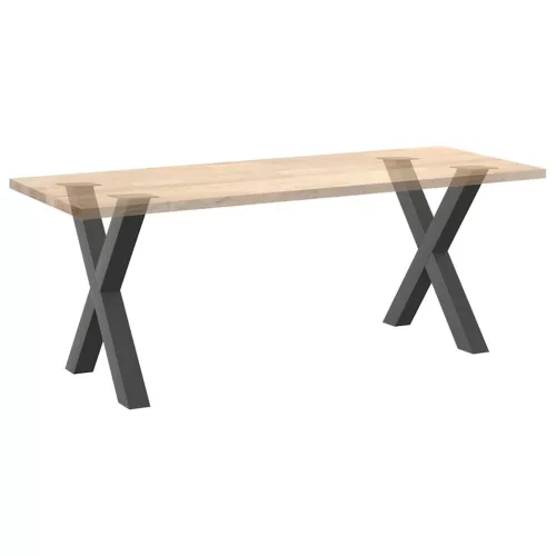  2 db antracitszürke X alakú acél étkezőasztal láb 80x(72-73) cm