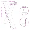  2 db antracitszürke X alakú acél étkezőasztal láb 80x(72-73) cm