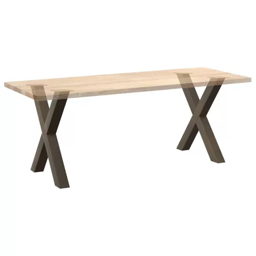  2 db X alakú étkezőasztal láb natúr acél 80x(72-73) cm acél