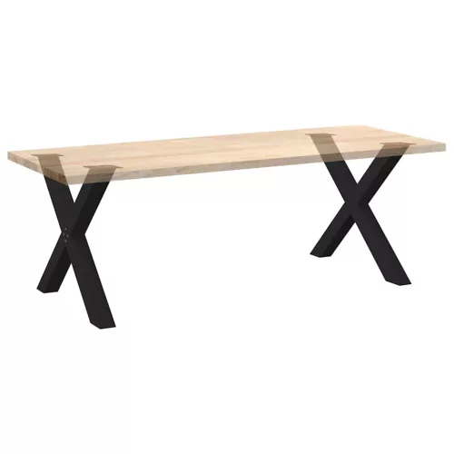 2 db X alakú étkezőasztal láb fekete, 90 x (72-73) cm acél