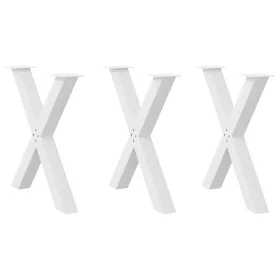    3 db fehér, X alakú étkezőasztal láb 70 x (72-73) cm acél étkezőasztal láb