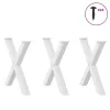  3 db fehér, X alakú étkezőasztal láb 70 x (72-73) cm acél étkezőasztal láb