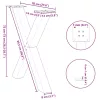  3 db antracitszürke X-alakú acél étkezőasztalláb 70x(72-73) cm
