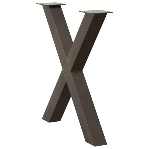  3 db X alakú étkezőasztal láb natúr acél 70x(72-73) cm