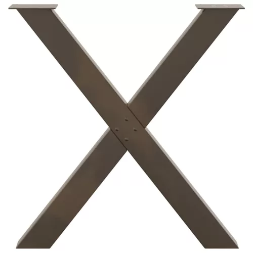  3 db X alakú étkezőasztal láb natúr acél 70x(72-73) cm