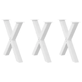    3 db fehér, X alakú étkezőasztal láb 80 x (72-73) cm acél étkezőasztal láb
