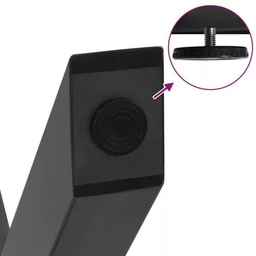  3 db antracitszürke X alakú acél étkezőasztal láb 80x(72-73) cm