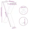  3 db antracitszürke X alakú acél étkezőasztal láb 80x(72-73) cm
