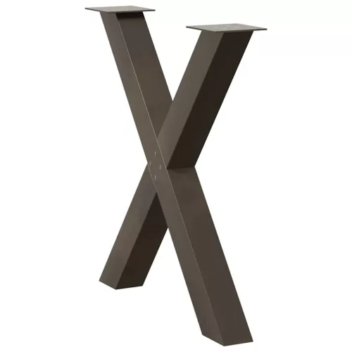  3 db X alakú étkezőasztal láb natúr acél 80x(72-73) cm acél
