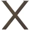  3 db X alakú étkezőasztal láb natúr acél 80x(72-73) cm acél