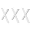  3 db X alakú étkezőasztal láb fehér 90 x (72-73) cm acél étkezőasztal láb