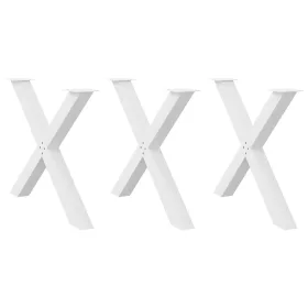    3 db X alakú étkezőasztal láb fehér 90 x (72-73) cm acél étkezőasztal láb