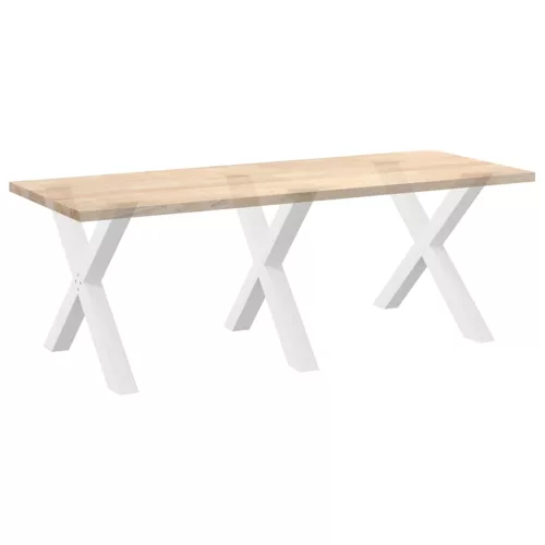  3 db X alakú étkezőasztal láb fehér 90 x (72-73) cm acél étkezőasztal láb