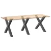  3 db antracitszürke X-alakú acél étkezőasztalláb 90 x (72-73) cm