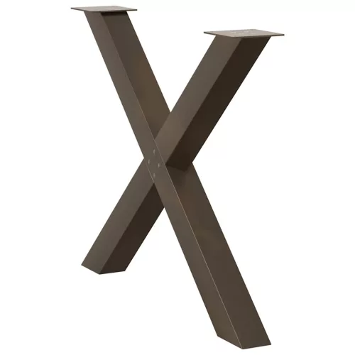  3 db X alakú étkezőasztal láb natúr acél 90 x (72-73) cm acél