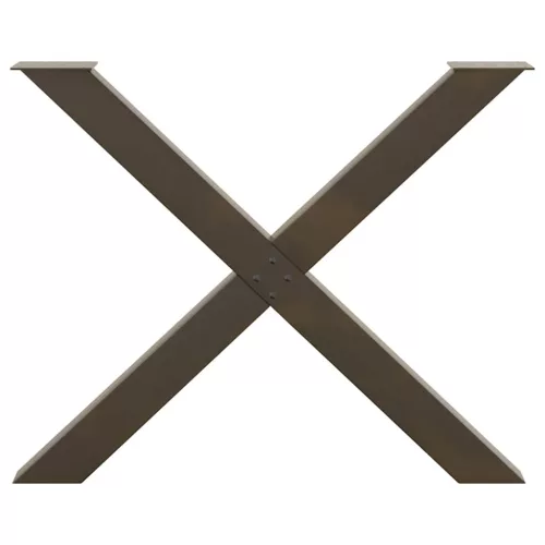  3 db X alakú étkezőasztal láb natúr acél 90 x (72-73) cm acél