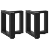  2 db fekete, T-alakú acél dohányzóasztal láb 30x25x(30-31) cm