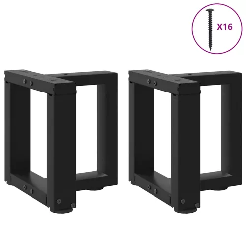  2 db fekete, T-alakú acél dohányzóasztal láb 30x25x(30-31) cm