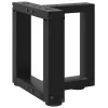  2 db fekete, T-alakú acél dohányzóasztal láb 30x25x(30-31) cm