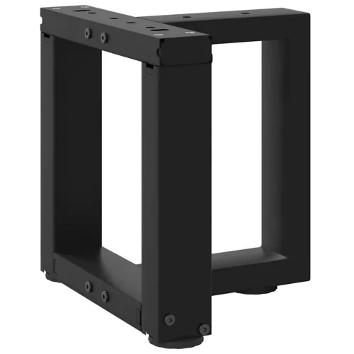  2 db fekete, T-alakú acél dohányzóasztal láb 30x25x(30-31) cm