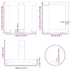  2 db fekete, T-alakú acél dohányzóasztal láb 30x25x(30-31) cm