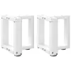  2 db fehér, T-alakú acél dohányzóasztal láb 30x25x(30-31) cm