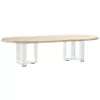  2 db fehér, T-alakú acél dohányzóasztal láb 30x25x(30-31) cm