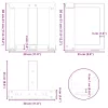  2 db fehér, T-alakú acél dohányzóasztal láb 30x25x(30-31) cm