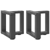  2 db antracitszürke, T-alakú acél dohányzóasztal láb 30x25x(30-31) cm