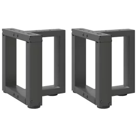    2 db antracitszürke, T-alakú acél dohányzóasztal láb 30x25x(30-31) cm