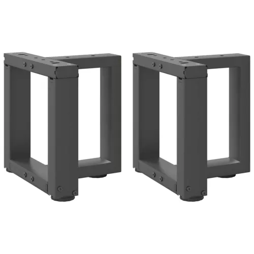  2 db antracitszürke, T-alakú acél dohányzóasztal láb 30x25x(30-31) cm