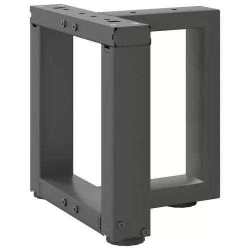  2 db antracitszürke, T-alakú acél dohányzóasztal láb 30x25x(30-31) cm