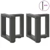  2 db antracitszürke, T-alakú acél dohányzóasztal láb 30x25x(30-31) cm