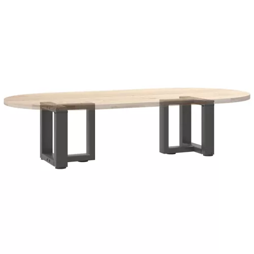  2 db antracitszürke, T-alakú acél dohányzóasztal láb 30x25x(30-31) cm