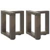  2 db fekete, T-alakú acél dohányzóasztal láb 30x25x(30-31) cm